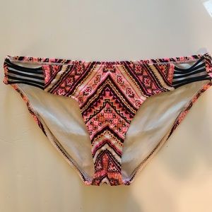 Pink and Black Aztec Pattern Bikini Bottoms